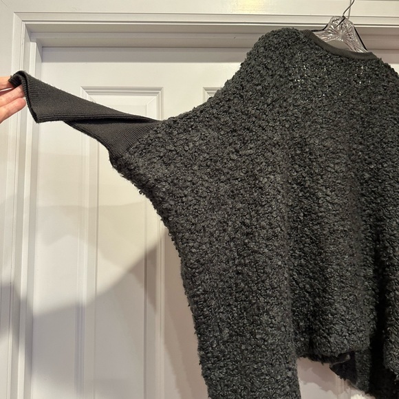 Calvin Klein Boho Open Front Grey Chunky Knit Batwing Oversized Cardigan M - Picture 7 of 9